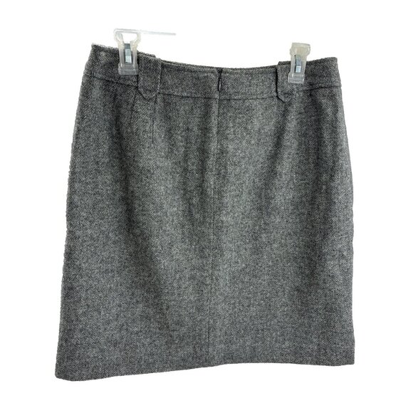 Talbots Womens Size 8 Petite Gray Wool Blend Tweed Career Work Skirt Classic - Picture 3 of 6